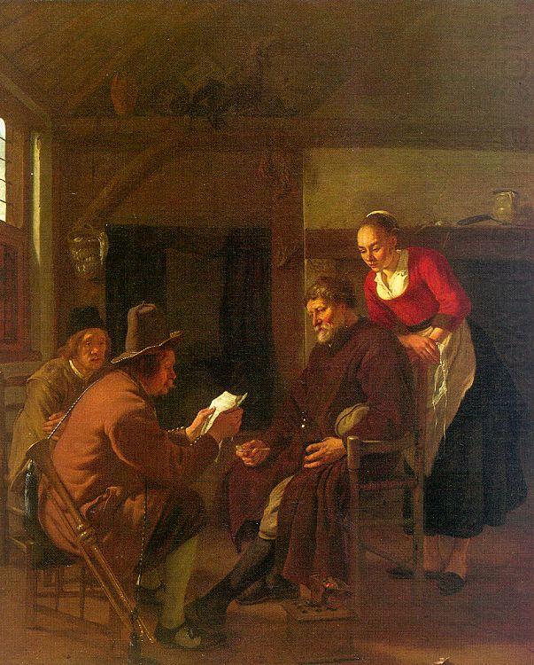 Ludolf de Jongh Messenger Reading to a Group in a Tavern china oil painting image